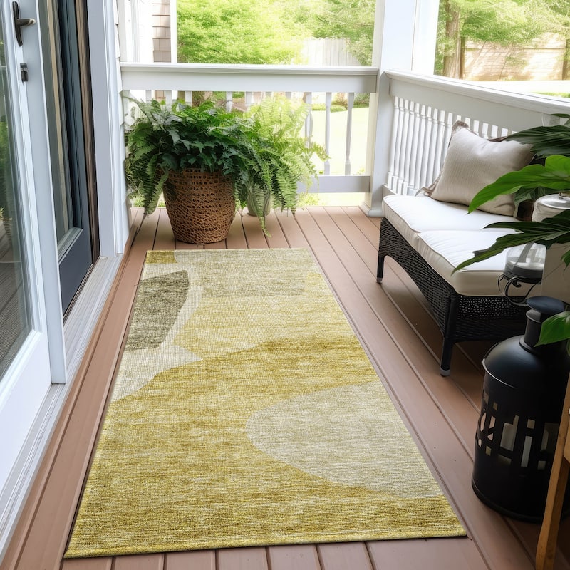 Machine Washable Indoor/ Outdoor Chantille Contemporary Abstract Rug