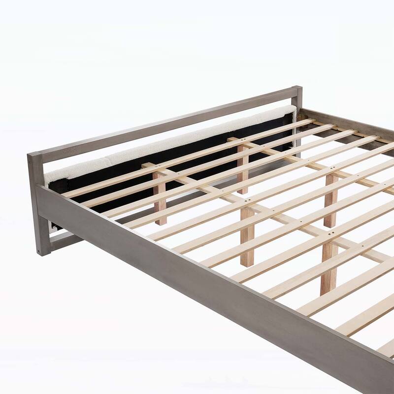 Luxurious Wood Bed with Soft Headboard for Ultimate Comfort