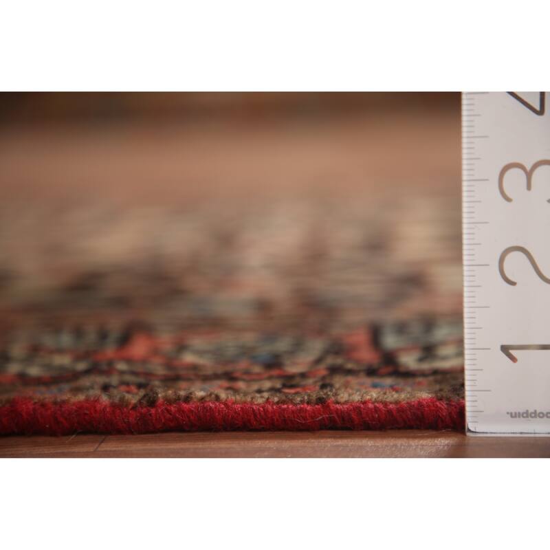 Hand Knotted Oriental 100% Wool Carpet Traditional Geometric Black Mahal Runner Rug - 9' 5'' X 3' 3''
