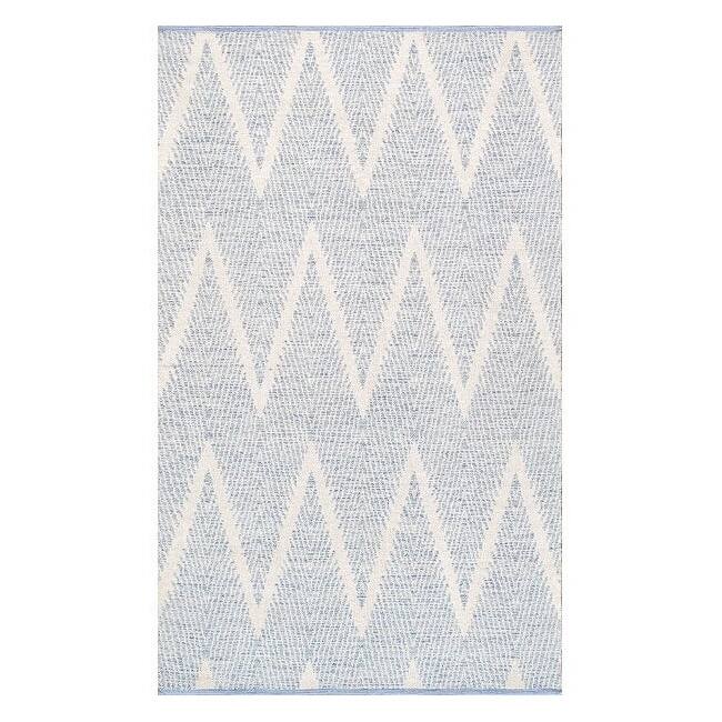 Pasargad Home Simplicity Collection Cotton Rug - 4' x 6' - Aqua