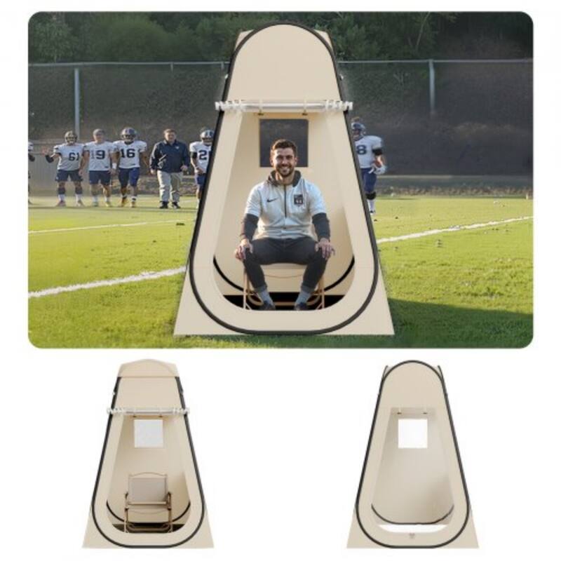 Beige TPU Pop-Up Sports Tent 4-Side Bubble with Steel Frame - 47.24 × 47.24 × 74.80 in