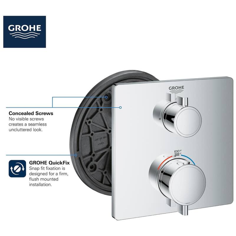 Grohe Grohtherm Dual Function Thermostatic Valve Trim Only with Double