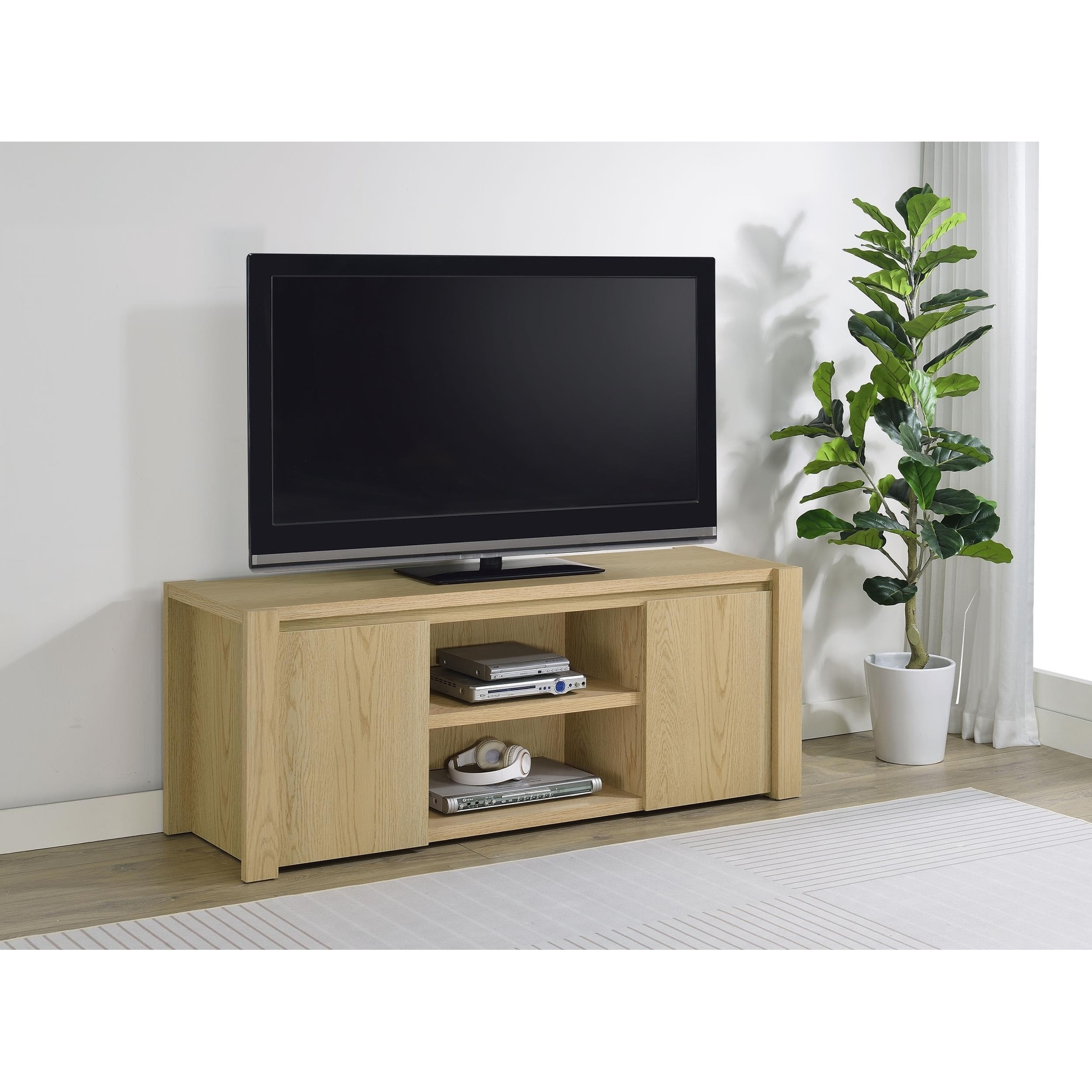 Laurelton 60-inch 2-door TV Stand Media Console Light Oak