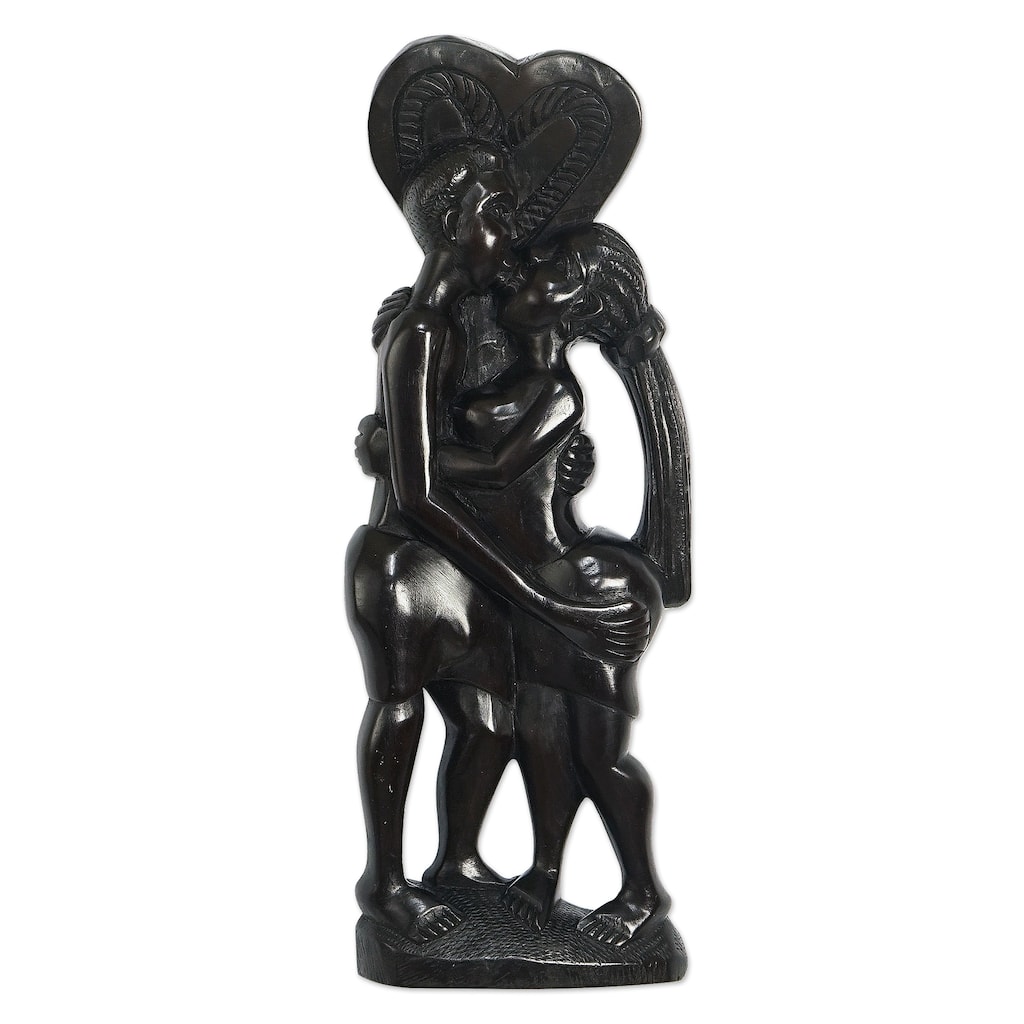 Novica Handmade Midnight Love Ebony Wood Sculpture