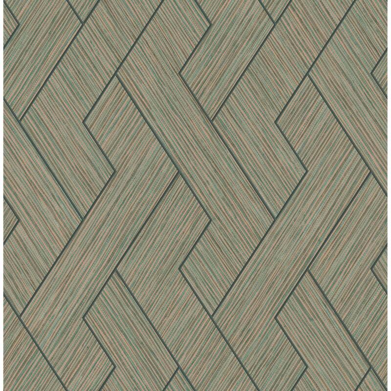Advantage Ember Copper Geometric Basketweave Wallpaper