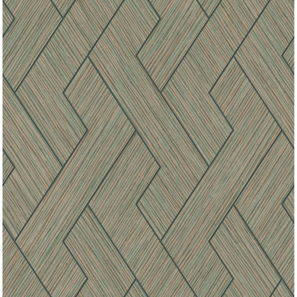 Advantage Ember Copper Geometric Basketweave Wallpaper