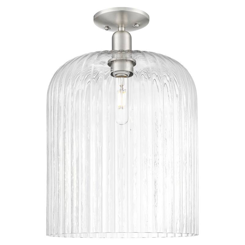 Innovations Lighting 716-1C-G559-12CL Bridal Veil 12" Wide Semi-Flush - Brushed Satin Nickel