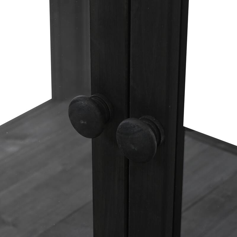 39" Wooden Rustic Potting Bench Table, Storage Cabinet Garden Shed with 2-Tier Shelves and Side Hook