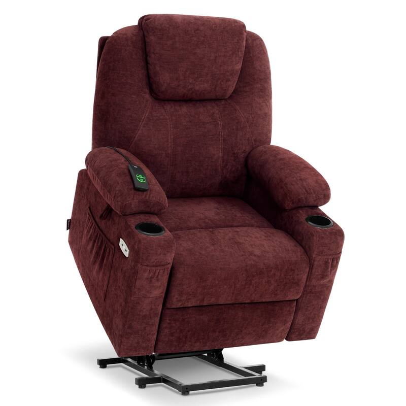 Power Lift Recliner Chair for Elderly, Massage and Heat, Fabric
