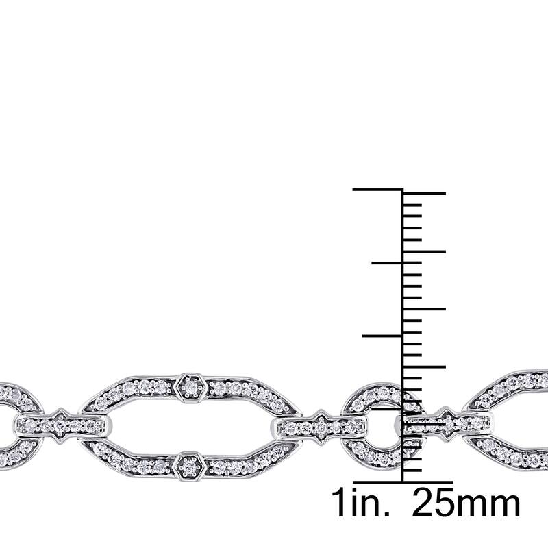 Miadora 2ct TW Diamond Geometric Link Bracelet in 14k White Gold