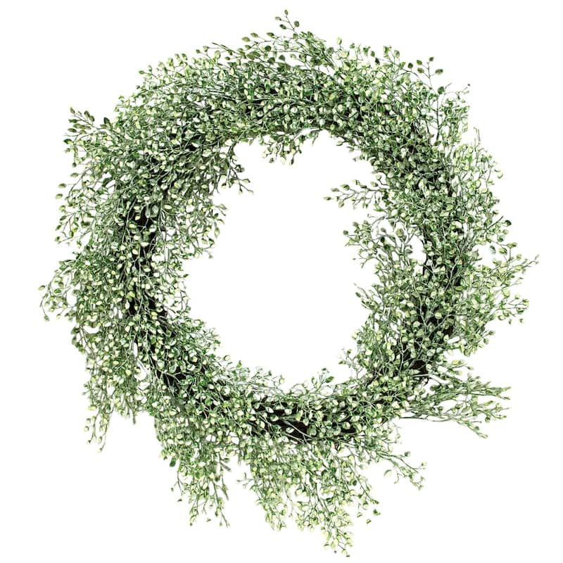 Frosted Green Little Luna Leaves Wreath 20" - 20 Inches