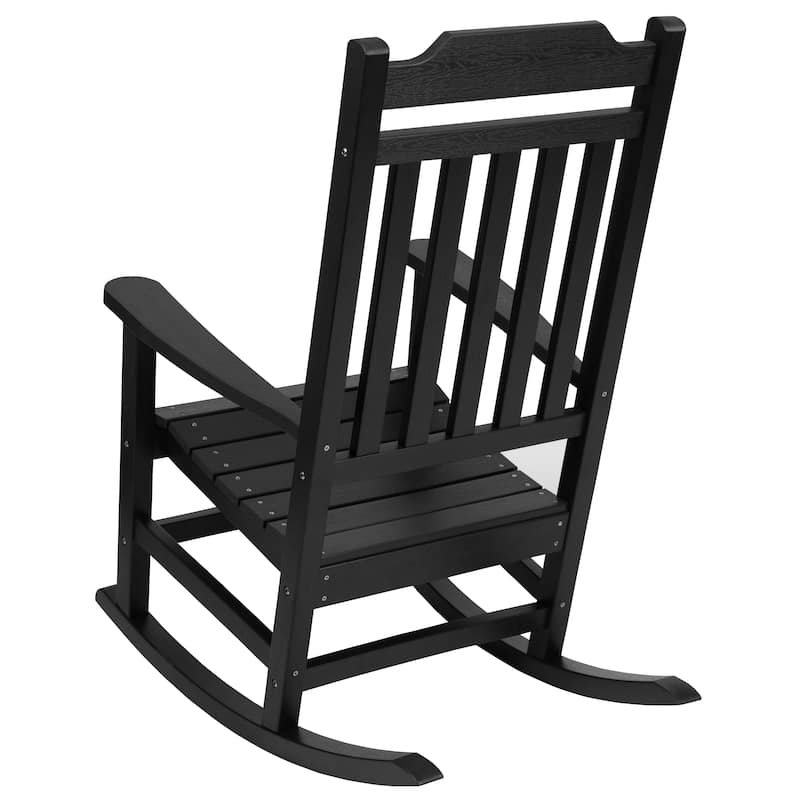 All-Weather Rocking Chair in Faux Wood - Patio and Backyard Furniture