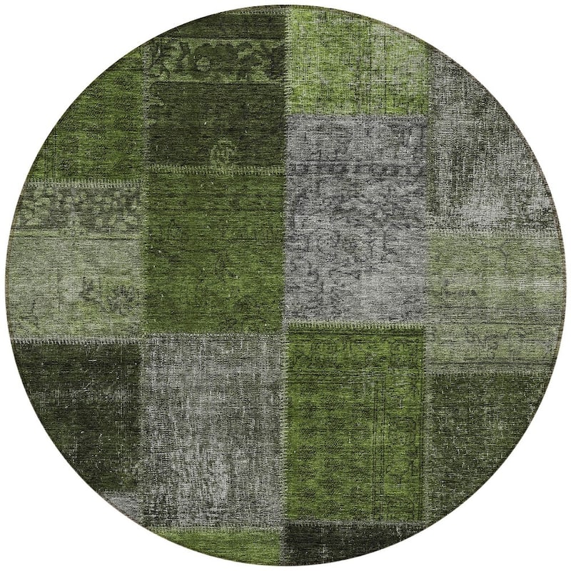 HomeRoots Patchwork Transitional Rectangle Outdoor Rug