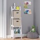 preview thumbnail 1 of 9, RiverRidge Kids 4-Tier 13in Ladder Shelf Toy Organizer and Book Storage with 3 Open Display Shelf - White