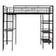 preview thumbnail 3 of 9, Twin Size Loft Bed, Metal Twin Loft Bed Frame with 3 Layers of Shelves and Desk, Stylish Metal Bed with Whiteboard, Black