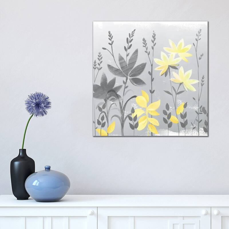 iCanvas "Soft Nature Yellow & Grey II" by Northern Lights Canvas Print - 18x18x1.5