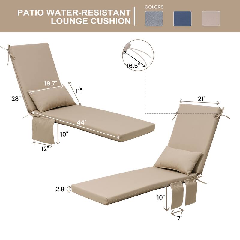 Pellebant Outdoor Lounge Chair Cushions with Pillow