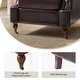 preview thumbnail 13 of 13, Honorio Traditional Genuine Leather Armchair with Solid Wood Legs and Front Casters Set of 2 By HULALA HOME