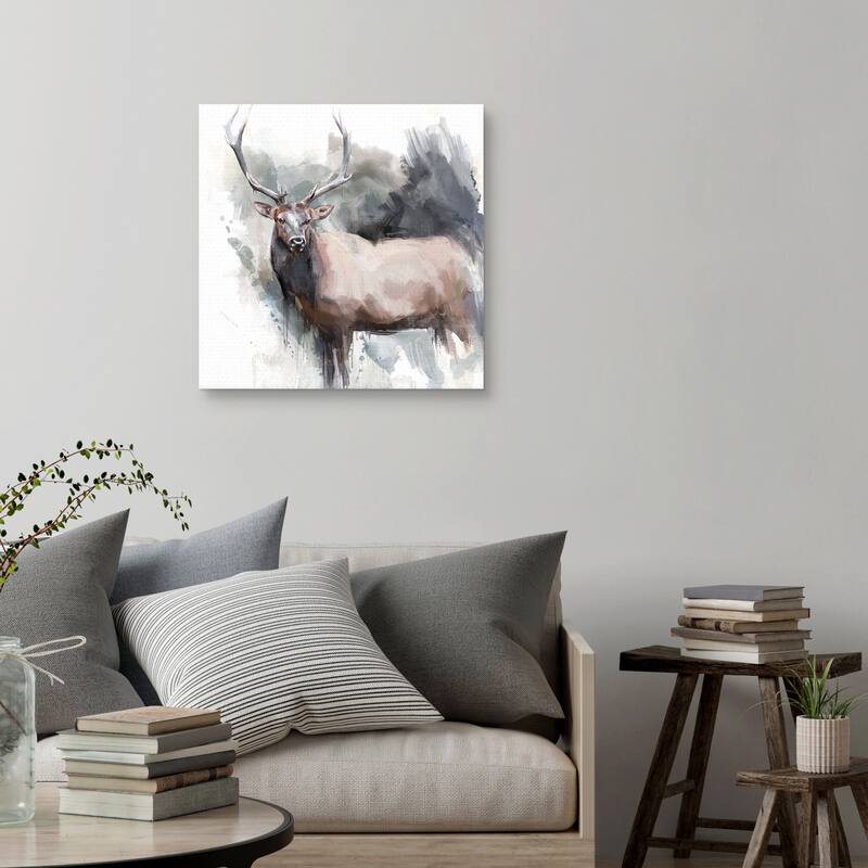 Elk Portrait by Studio Arts Canvas Art Print