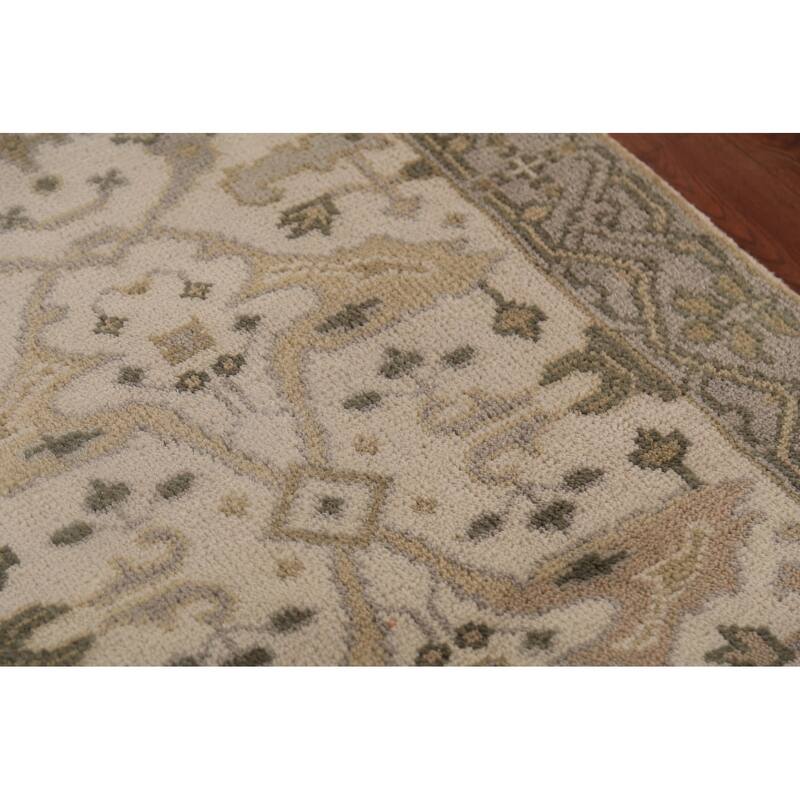 Ivory Oushak Oriental Runner Rug Handmade Wool Carpet - 2'7" x 8'2"