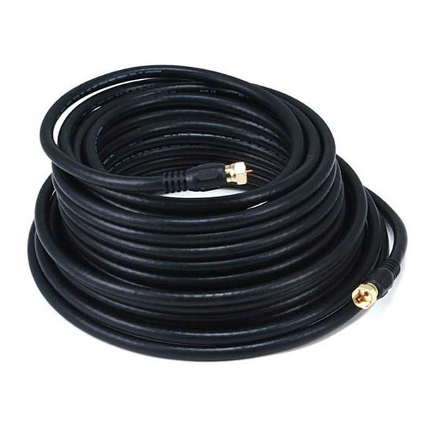 100ft RG6 F-Type Coaxial 75Ohm White Cable for Antennas Cable and Satellite TV