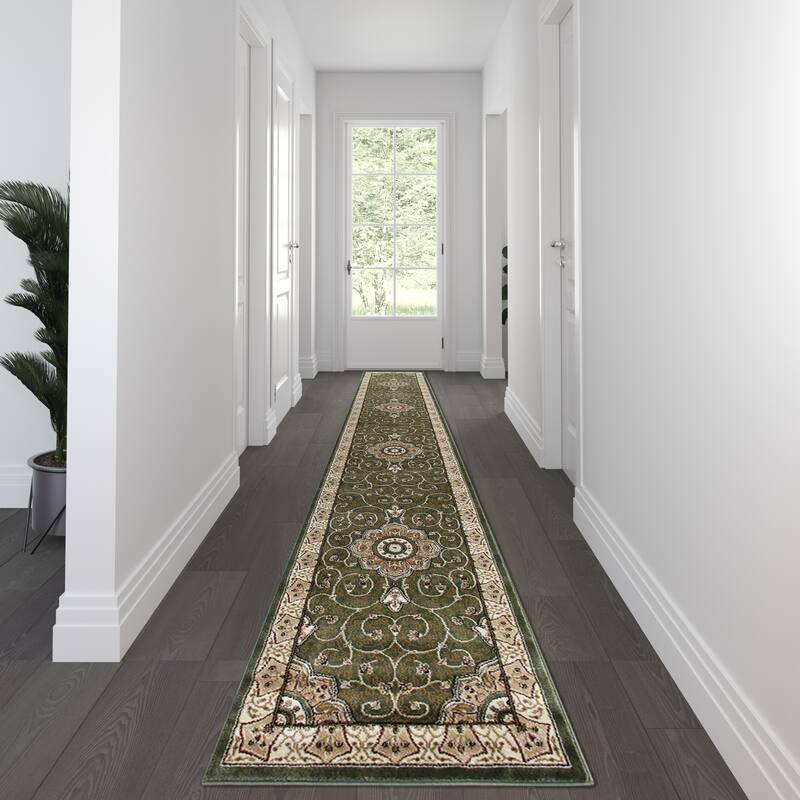 Medallion Motif Traditional Persian Style Olefin Area Rug