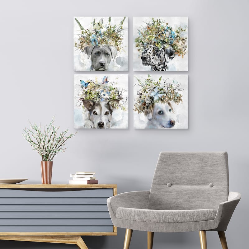 Earth Hounds I-IV Canvas Art Prints