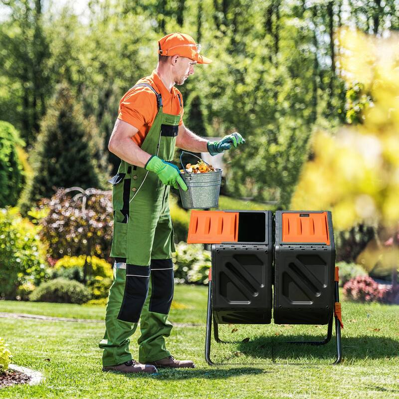 34 Gallon Dual Chamber Compost Tumbler