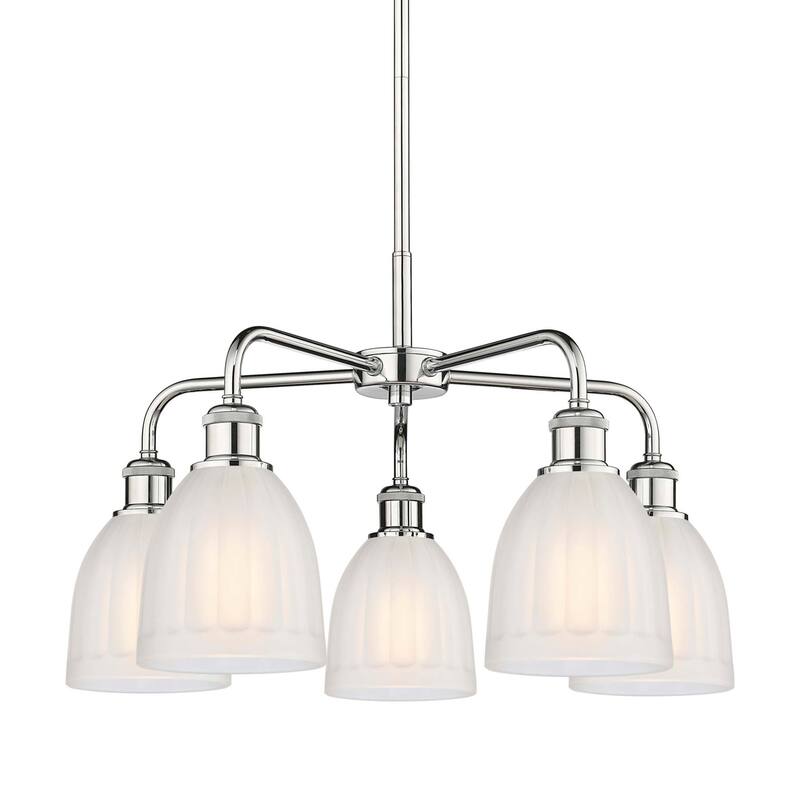 Innovations Lighting 516-5CR-15-24 Brookfield Chandelier Brookfield 5 - Polished Chrome / White