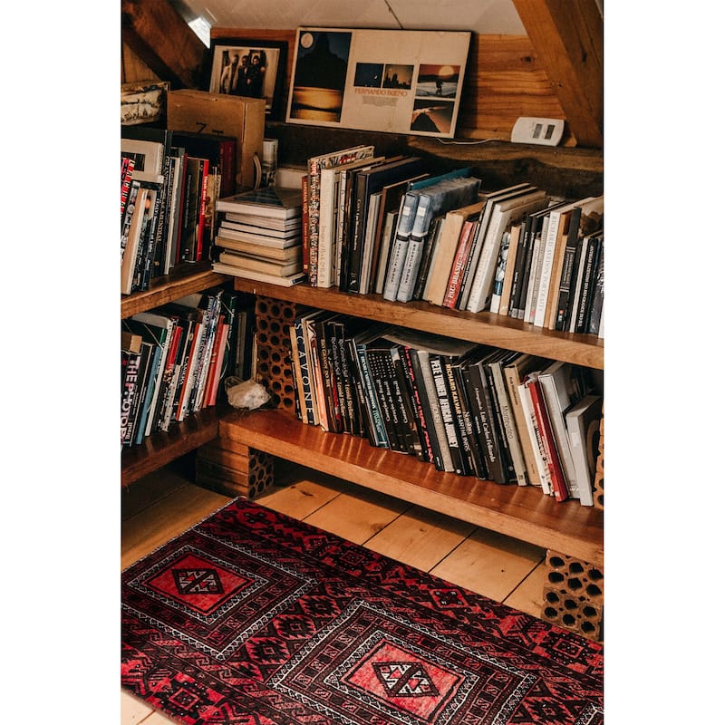ECARPETGALLERY Hand-knotted Baluch Red Wool Rug - 3'1 x 6'2