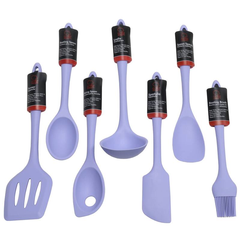 Chef Craft 7 Piece Premium Silicone Kitchen Tool and Utensil Set