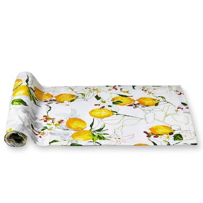 Lemoncello Multicolor Cotton Table Runner for Spring and Summer - Machine Washable, 72" x 16"