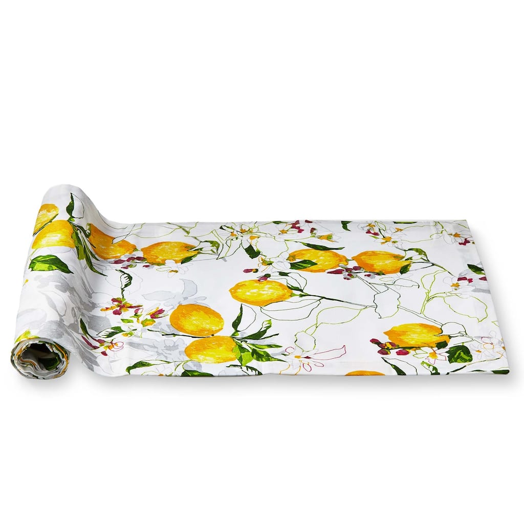 Lemoncello Multicolor Cotton Table Runner for Spring and Summer - Machine Washable, 72" x 16"