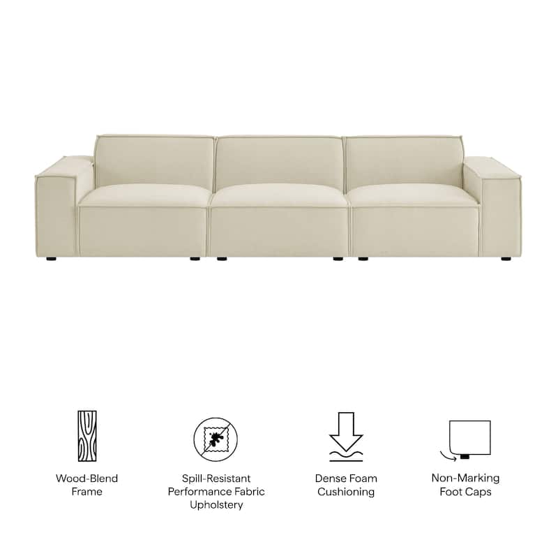 Restore 3-Piece Performance Fabric Upholstered Modular Sofa Set