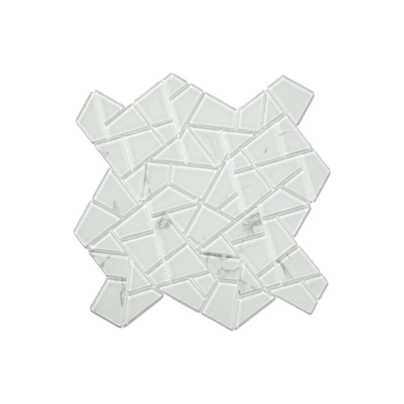 Cruz Bay Studio BG19 Medley - 11" x 11" Block Random Wall Tile - - Glacier Gloss