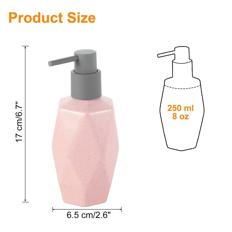 Soap Lotion Dispenser with Pump 250ml/8oz Soap Pump Bottle for Bathroom - Pink