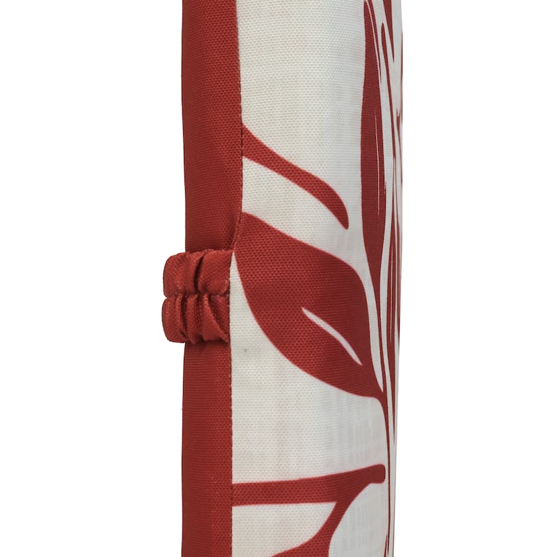 Ruby Red Outdoor Printed Leaves Lounger Cushion 22 x 71 in Red Ivory - 22" x 71" x 2.75"
