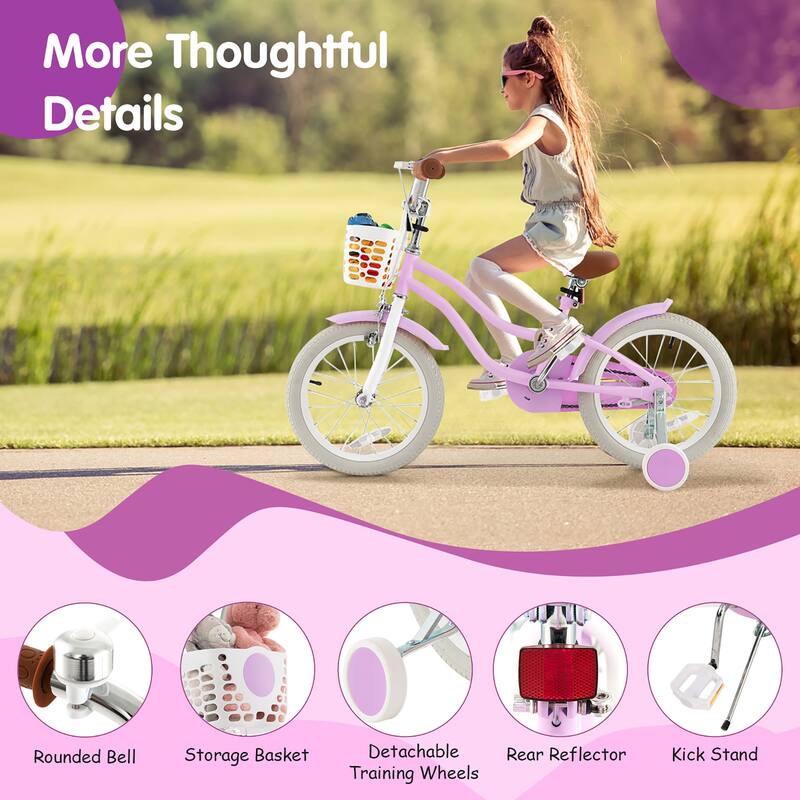 Gymax 18'' Kids Bicycle Children's Training Bicycle w/ Removable