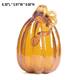 Glitzhome Amber Crackle Handblown Decorative Glass Pumpkins - A