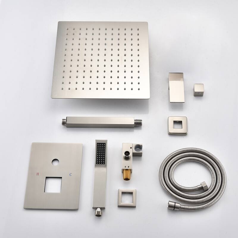 Shower Faucets Sets Complete Shower System 12 Inches Rain Shower Head with Handheld Shower Valve