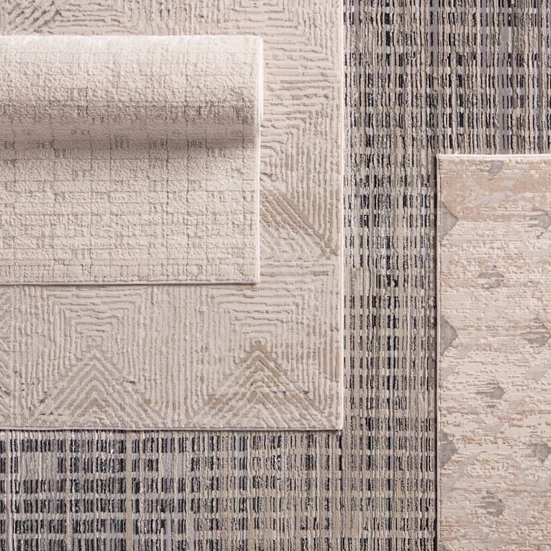 Atmast Geometric Tan/Bronze Rug
