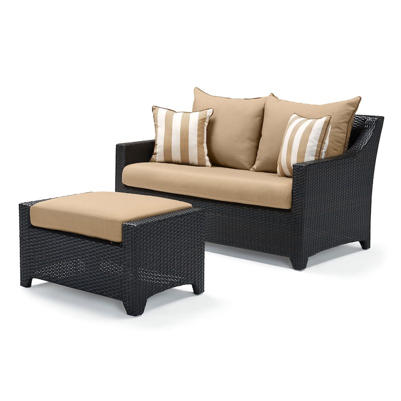 Deco 5 Piece Sunbrella Outdoor Patio Love & Club Seating Set