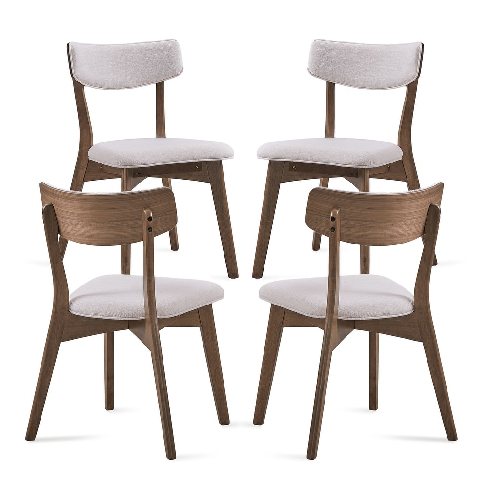 Chazz Mid-Century Modern Upholstered Rubberwood Dining Chairs (Set of 2/4) by Christopher Knight Home