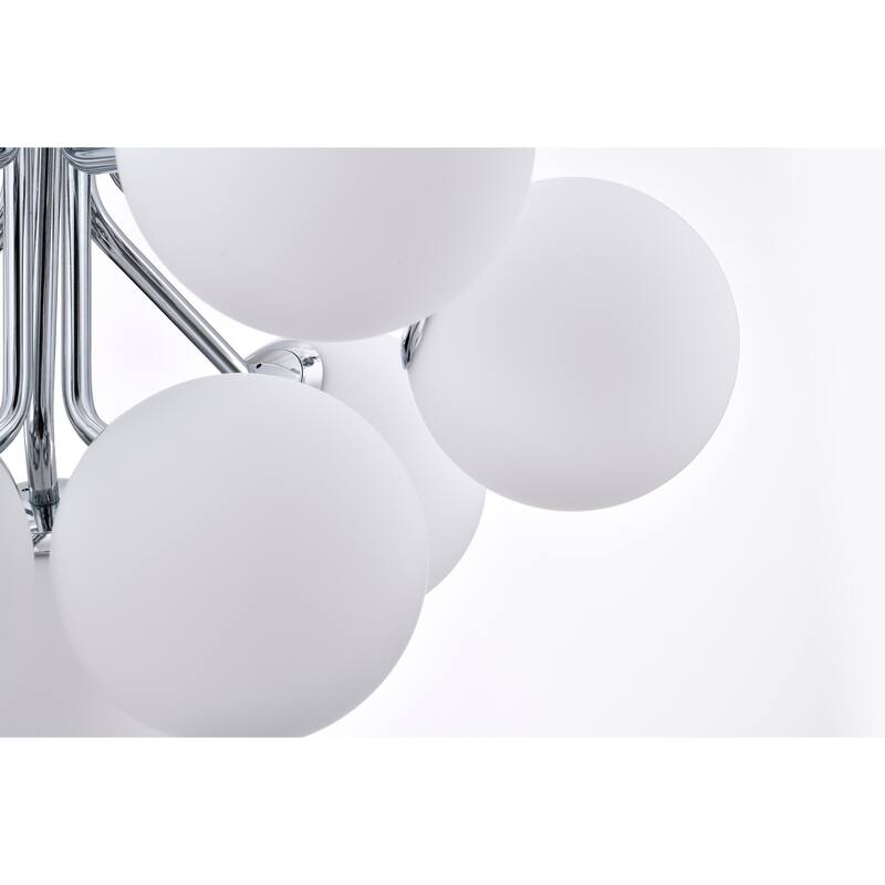 Clarisse 24 Inch Chrome Polished Finish Ceiling Lighted Chandelier Modern-Contemporary Style 9-Light - N/A