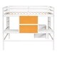preview thumbnail 7 of 37, Kids Twin Loft Bed with Desk, Cabinet and Writing Board, Guardrails