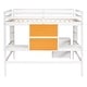 preview thumbnail 7 of 12, Multifunctional Design Loft Bed with Built-in Writing Desk and Shelves, Efficient space, Full size, White