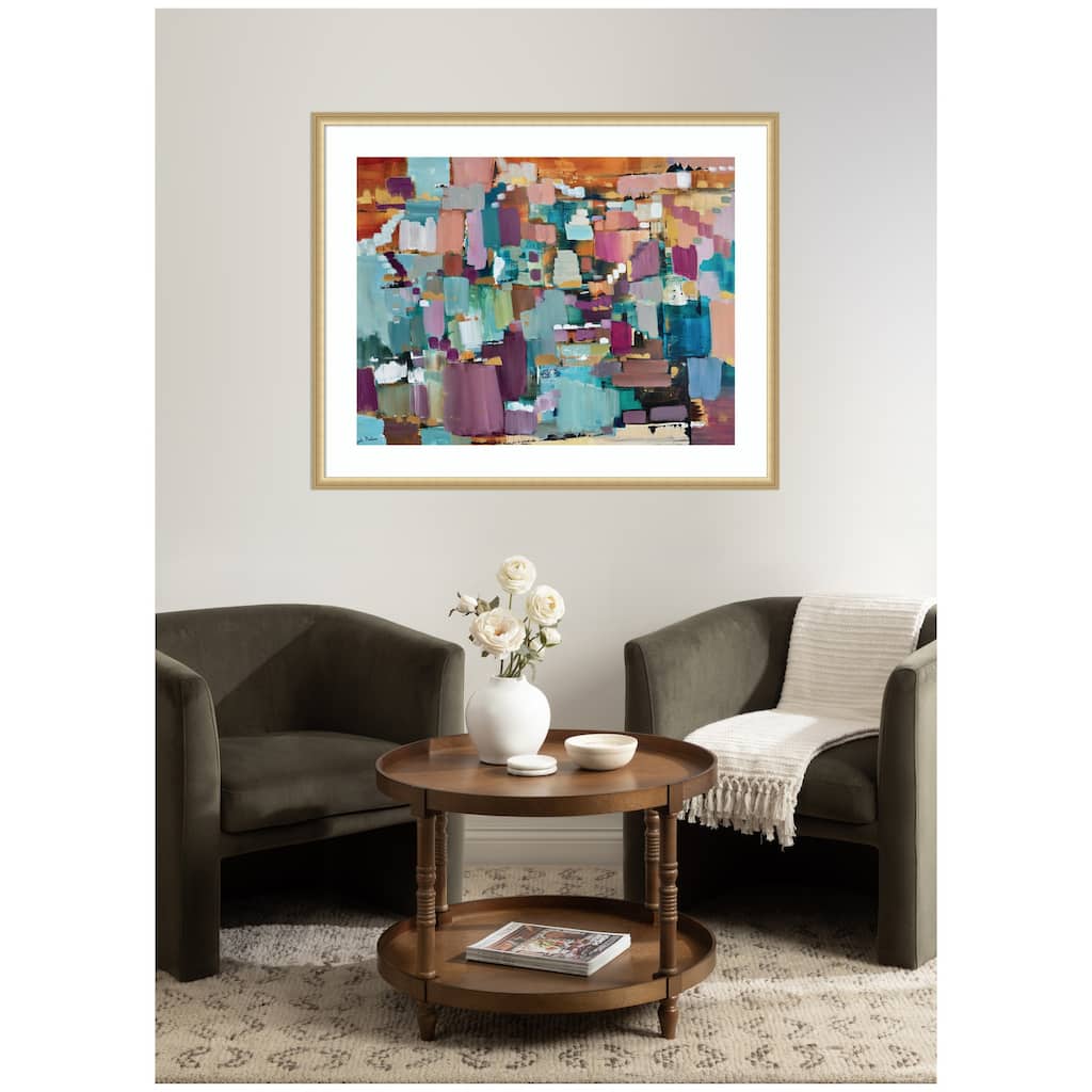 Kate and Laurel Framed Art Gemstones in Jewel Tones by Leah Nadeau