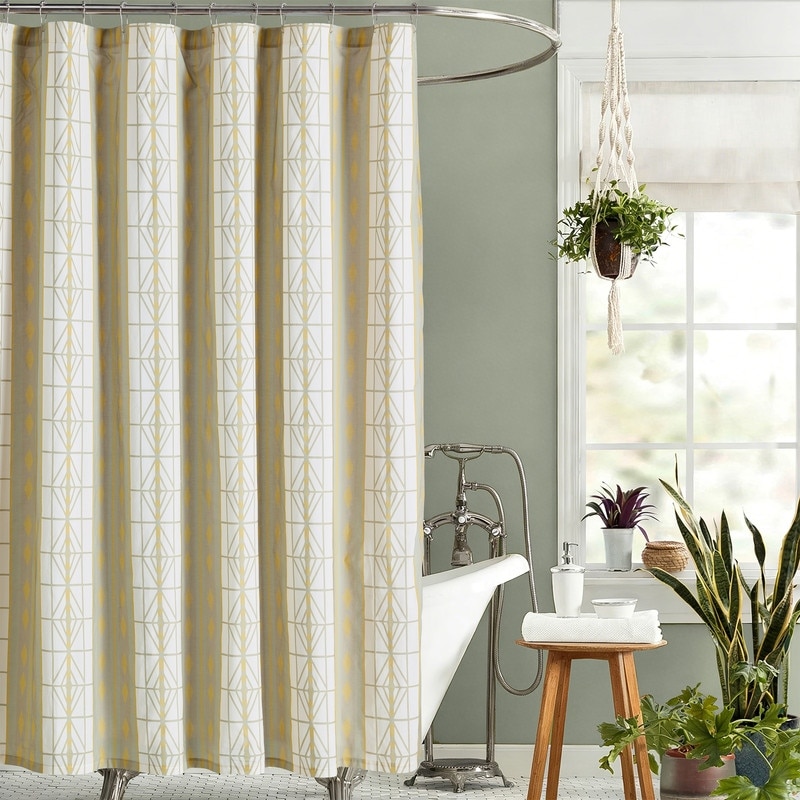 Savona Geometric Cotton Shower Curtain by Jungalow