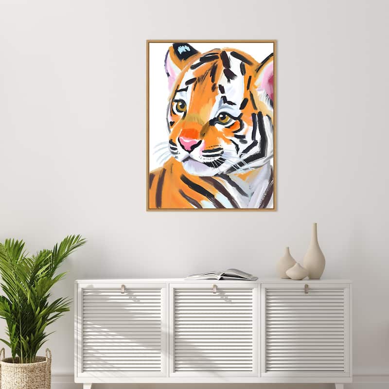 Tiger by Ohkimiko Framed Canvas Wall Art