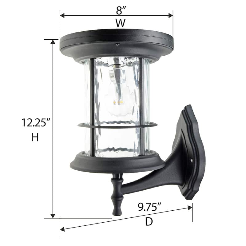 Gama Sonic Silo Black Solar 3' Fitter Post Light with Pier or Wall